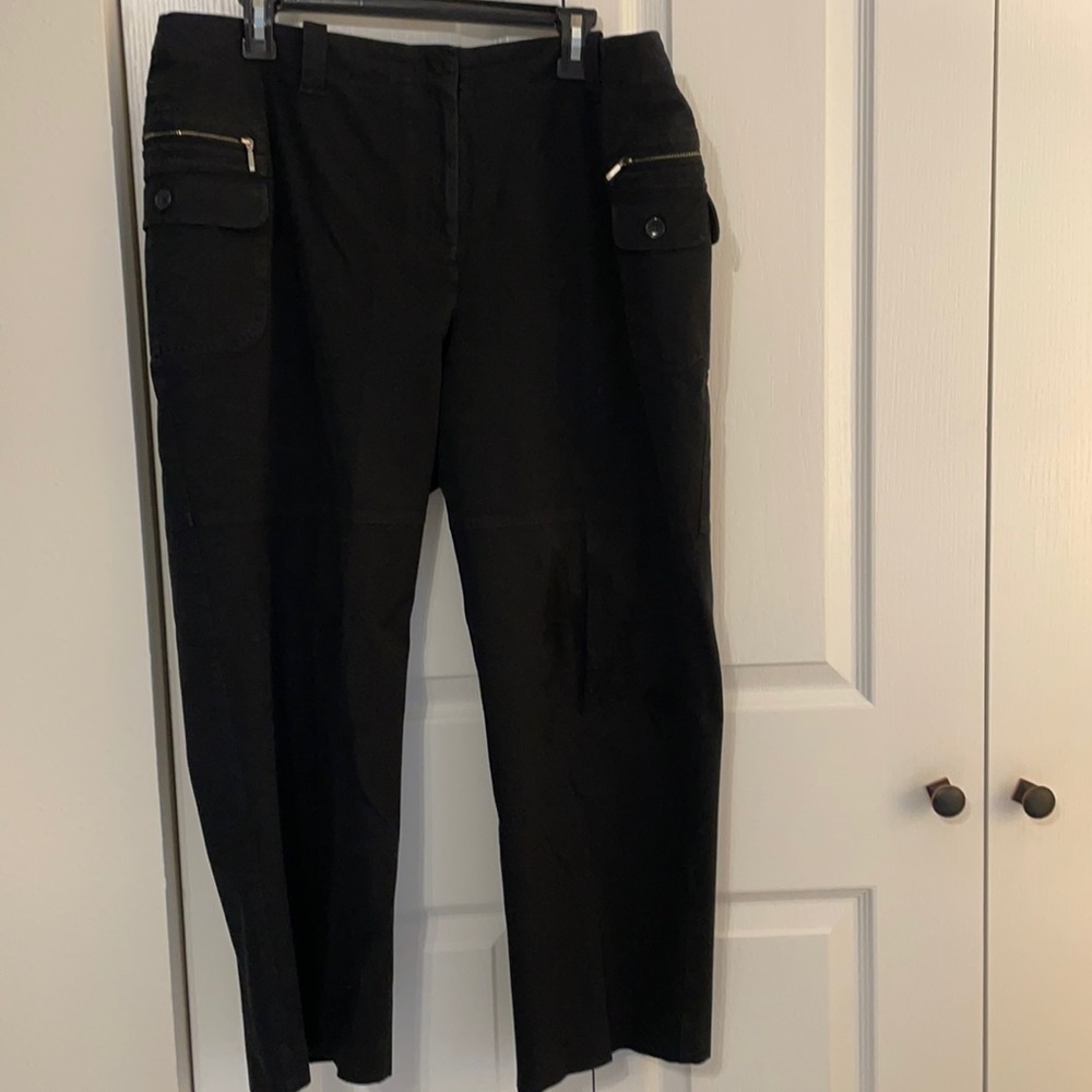 INC Stretch Woman’s Size 16W Zip Black Ankle Pants